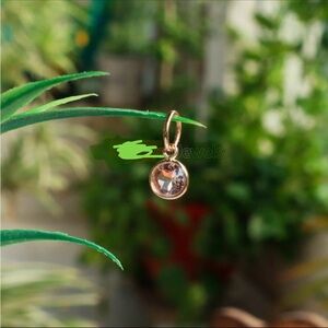 18K Peach Morganite Solid Gold Charm